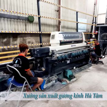 Gia công mài vát cạnh và mài xiết cạnh gương kính tại Vinaglass